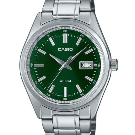 Orologio da uomo Casio Standard Analogico in acciaio inossidabile con quadrante verde al quarzo MTP-B180D-3AV