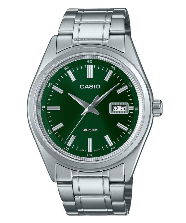 Orologio da uomo Casio Standard Analogico in acciaio inossidabile con quadrante verde al quarzo MTP-B180D-3AV