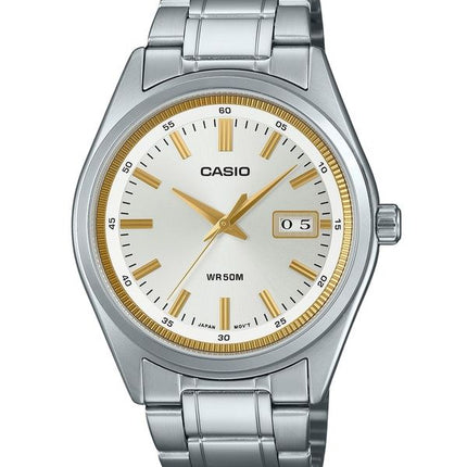 Orologio da uomo Casio Standard Analogico in acciaio inossidabile con quadrante argentato al quarzo MTP-B180D-7AV