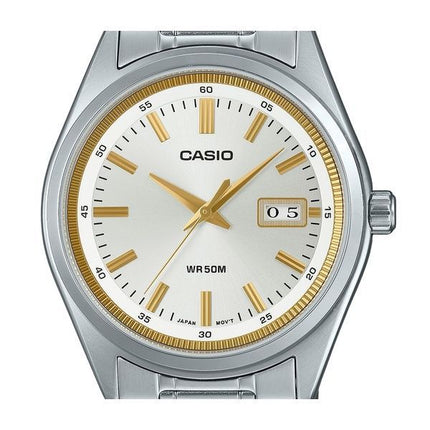 Orologio da uomo Casio Standard Analogico in acciaio inossidabile con quadrante argentato al quarzo MTP-B180D-7AV