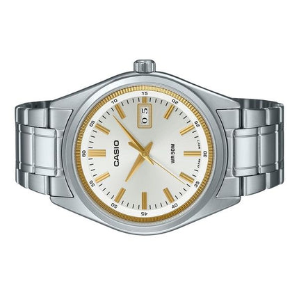 Orologio da uomo Casio Standard Analogico in acciaio inossidabile con quadrante argentato al quarzo MTP-B180D-7AV