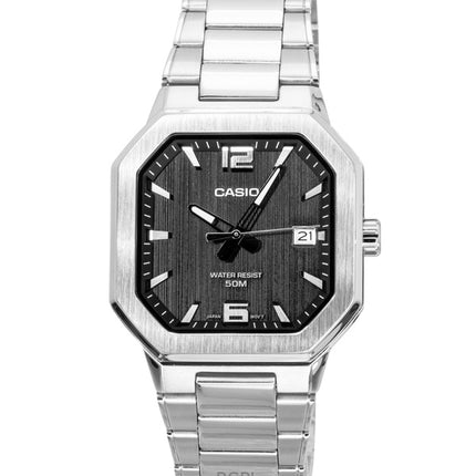 Orologio da uomo Casio analogico in acciaio inossidabile con quadrante nero al quarzo MTP-B195D-1AV