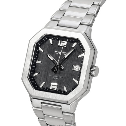 Orologio da uomo Casio analogico in acciaio inossidabile con quadrante nero al quarzo MTP-B195D-1AV