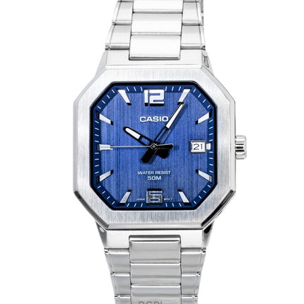 Orologio da uomo Casio analogico in acciaio inossidabile con quadrante blu al quarzo MTP-B195D-2AV