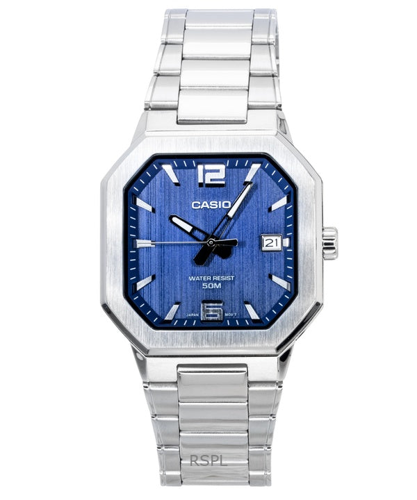 Orologio da uomo Casio analogico in acciaio inossidabile con quadrante blu al quarzo MTP-B195D-2AV