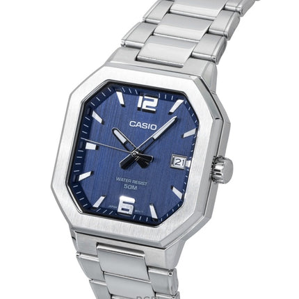 Orologio da uomo Casio analogico in acciaio inossidabile con quadrante blu al quarzo MTP-B195D-2AV