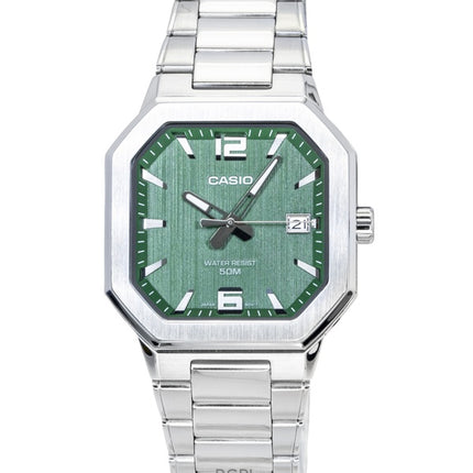 Orologio da uomo Casio analogico in acciaio inossidabile con quadrante verde al quarzo MTP-B195D-3AV