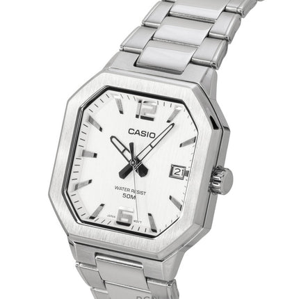 Orologio da uomo Casio analogico in acciaio inossidabile con quadrante argentato al quarzo MTP-B195D-7AV