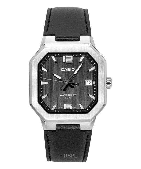 Orologio da uomo Casio analogico al quarzo con cinturino in pelle e quadrante nero MTP-B195L-1AV