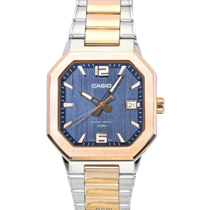 Orologio da uomo Casio analogico bicolore in acciaio inossidabile con quadrante nero al quarzo MTP-B195RG-2AV