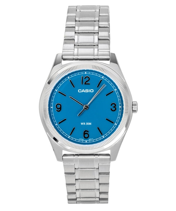 Orologio da uomo Casio Standard Analogico in acciaio inossidabile con quadrante blu turchese e movimento al quarzo, modello MTP-B210D-2A1V