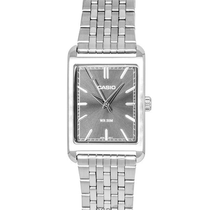 Orologio da uomo Casio analogico al quarzo con quadrante grigio e cassa in acciaio inossidabile, modello MTP-B215D-8AV, modello MTP-B215D-8AV.