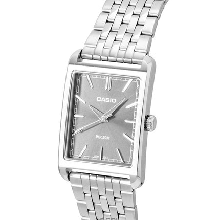 Orologio da uomo Casio analogico al quarzo con quadrante grigio e cassa in acciaio inossidabile, modello MTP-B215D-8AV, modello MTP-B215D-8AV.