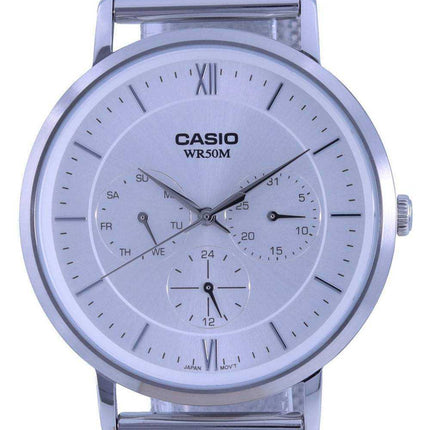 Orologio da uomo Casio analogico quadrante argento in acciaio inossidabile al quarzo MTP-B300M-7A MTPB300M-7
