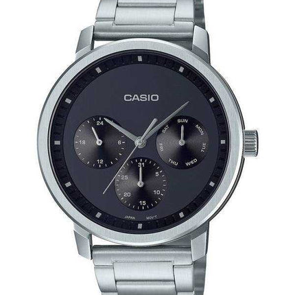 Orologio da uomo Casio analogico quadrante nero in acciaio inossidabile MTP-B305D-1E MTPB305D-1