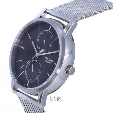 Orologio da uomo Casio analogico in acciaio inossidabile con quadrante nero al quarzo MTP-B310M-1A MTPB310M-1