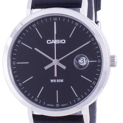 Orologio da uomo Casio analogico quadrante nero cinturino in pelle MTP-E175L-1E MTPE175L-1