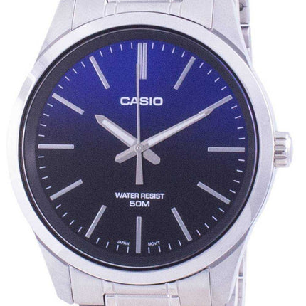 Orologio da uomo Casio analogico con quadrante blu al quarzo in acciaio inossidabile MTP-E180D-2A MTPE180D-2