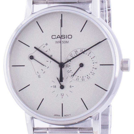 Orologio da uomo Casio quadrante bianco in acciaio inossidabile al quarzo MTP-E320D-9E MTPE320D-9