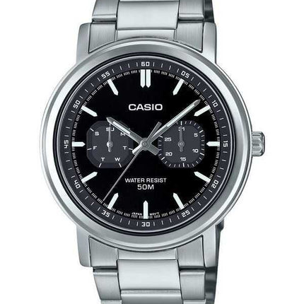 Orologio da uomo Casio Standard Analogico in acciaio inossidabile con quadrante nero al quarzo MTP-E335D-1EV