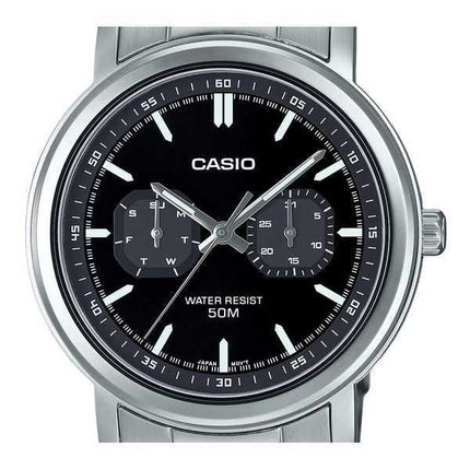 Orologio da uomo Casio Standard Analogico in acciaio inossidabile con quadrante nero al quarzo MTP-E335D-1EV