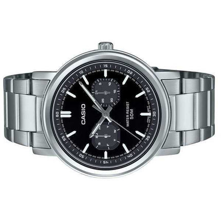 Orologio da uomo Casio Standard Analogico in acciaio inossidabile con quadrante nero al quarzo MTP-E335D-1EV