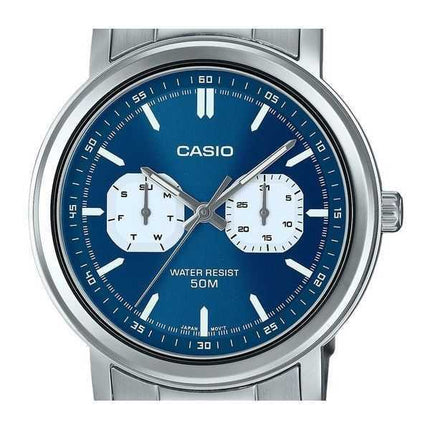 Orologio da uomo Casio Standard Analogico in acciaio inossidabile con quadrante blu al quarzo MTP-E335D-2E1V