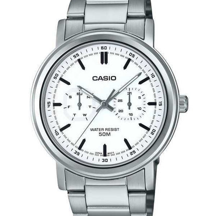 Orologio da uomo Casio Standard Analogico in acciaio inossidabile con quadrante bianco al quarzo MTP-E335D-7EV