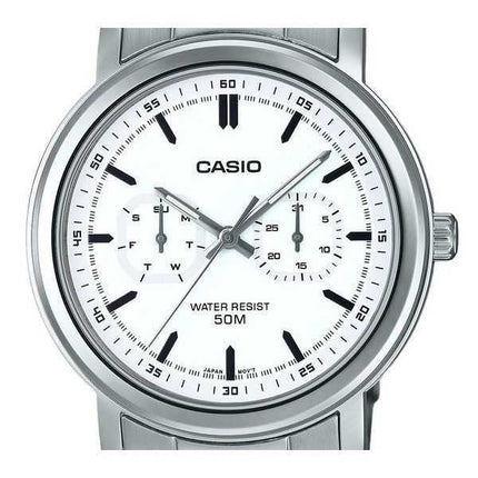 Orologio da uomo Casio Standard Analogico in acciaio inossidabile con quadrante bianco al quarzo MTP-E335D-7EV