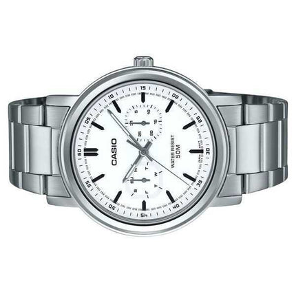 Orologio da uomo Casio Standard Analogico in acciaio inossidabile con quadrante bianco al quarzo MTP-E335D-7EV