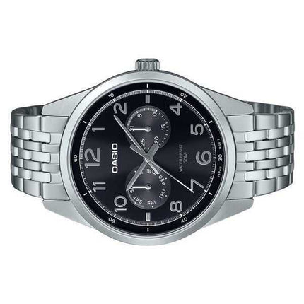 Orologio da uomo Casio Standard Analogico in acciaio inossidabile con quadrante nero al quarzo MTP-E340D-1AV