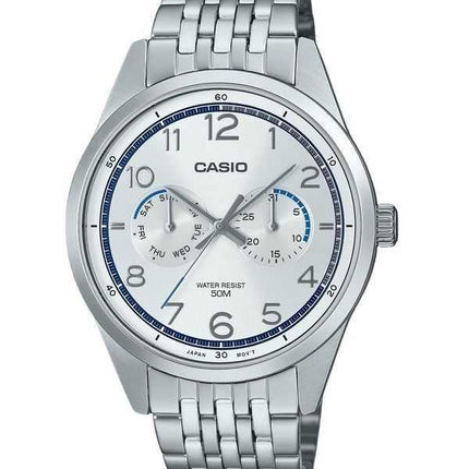 Orologio da uomo Casio Standard Analogico in acciaio inossidabile con quadrante argentato al quarzo MTP-E340D-7AV