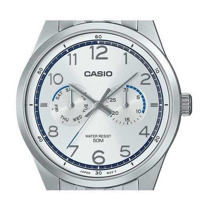 Orologio da uomo Casio Standard Analogico in acciaio inossidabile con quadrante argentato al quarzo MTP-E340D-7AV