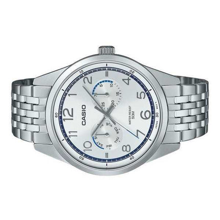 Orologio da uomo Casio Standard Analogico in acciaio inossidabile con quadrante argentato al quarzo MTP-E340D-7AV