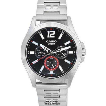 Orologio da uomo Casio analogico multifunzione quadrante al quarzo MTP-E350D-1B MTPE350D-1B