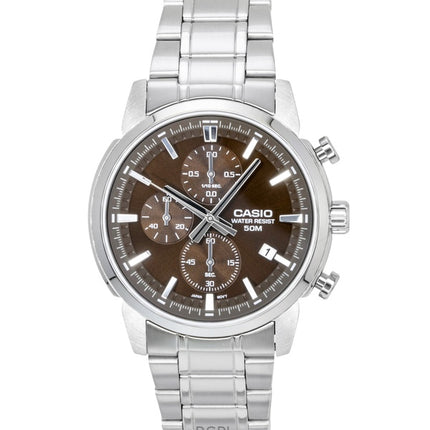 Orologio da uomo Casio Cronografo Analogico in Acciaio Inox con Quadrante Marrone al Quarzo MTP-E510D-5AV