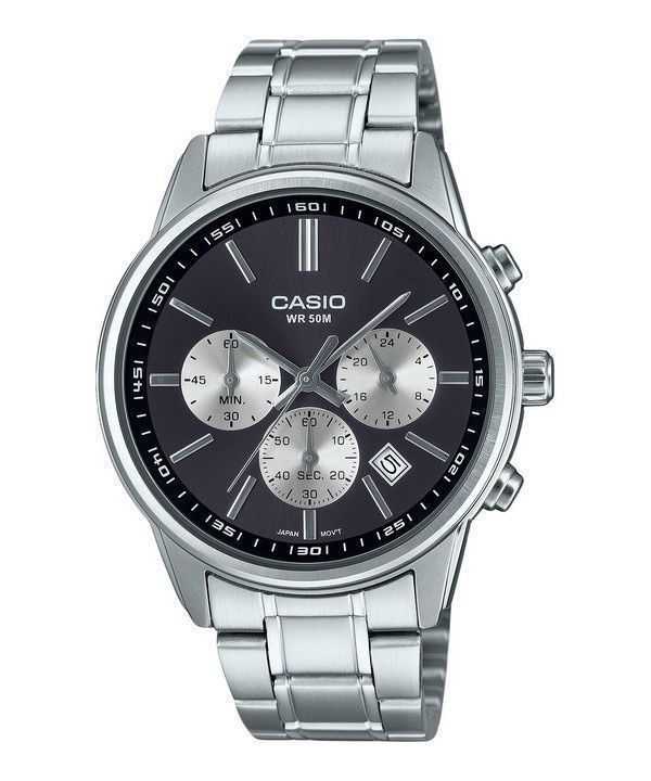 Orologio da uomo Casio Standard Analog Chronograph in acciaio inossidabile con quadrante grigio al quarzo MTP-E515D-1AV