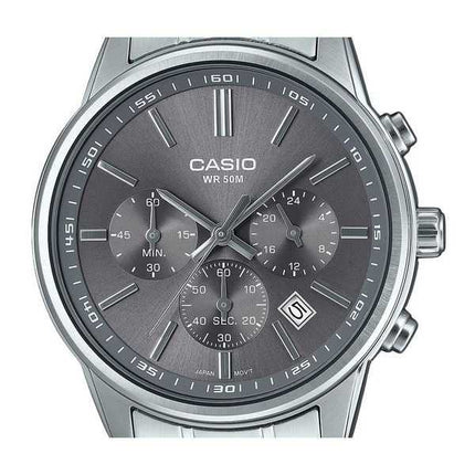 Orologio da uomo Casio Standard Analog Chronograph in acciaio inossidabile con quadrante grigio al quarzo MTP-E515D-8AV