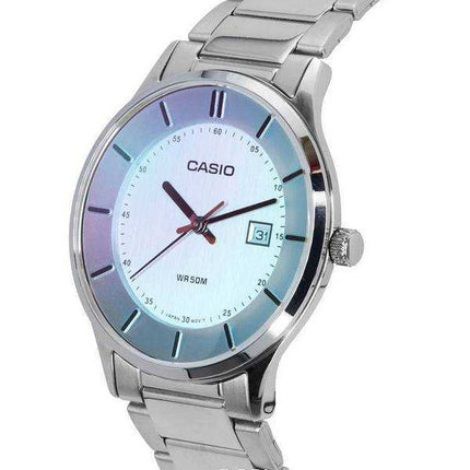 Orologio da uomo Casio standard analogico in acciaio inossidabile con quadrante multicolore al quarzo MTP-E605D-7E MTPE605D-7E