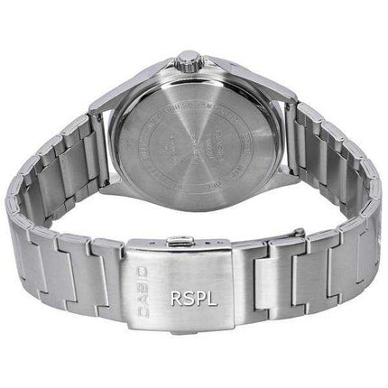 Orologio da uomo Casio standard analogico in acciaio inossidabile con quadrante nero al quarzo MTP-E705D-1E