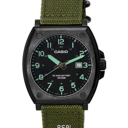 Orologio da uomo Casio Enticer standard analogico verde cachi con cinturino in tessuto al quarzo MTP-E715C-3A MTPE715C-3