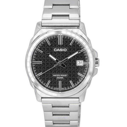 Orologio da uomo Casio analogico standard in acciaio inossidabile con quadrante nero al quarzo MTP-E720D-1A