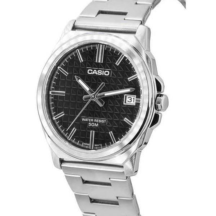 Orologio da uomo Casio analogico standard in acciaio inossidabile con quadrante nero al quarzo MTP-E720D-1A