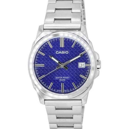 Orologio da uomo Casio analogico standard in acciaio inossidabile quadrante blu al quarzo MTP-E720D-2A