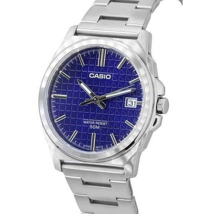 Orologio da uomo Casio analogico standard in acciaio inossidabile quadrante blu al quarzo MTP-E720D-2A