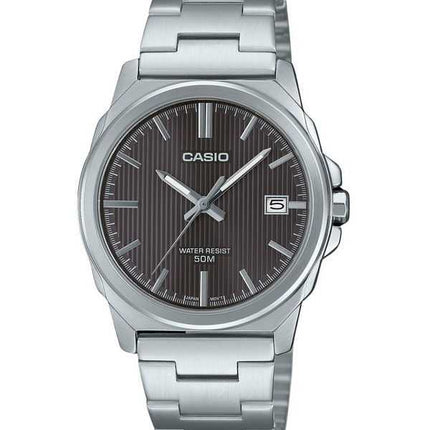 Orologio da uomo Casio Standard Analogico in acciaio inossidabile con quadrante grigio al quarzo MTP-E720D-8AV