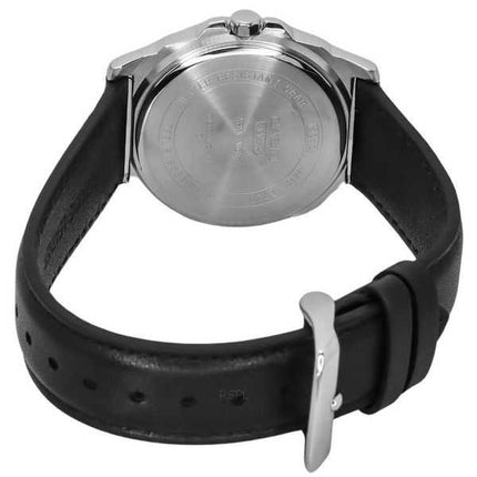 Orologio da uomo Casio analogico standard con cinturino in pelle quadrante nero al quarzo MTP-E720L-1A