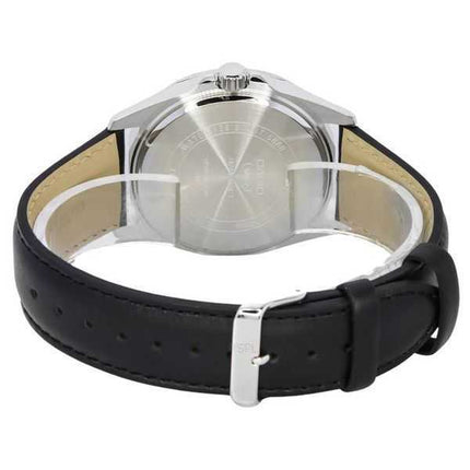 Orologio da uomo Casio analogico standard con cinturino in pelle quadrante nero al quarzo MTP-E725L-1A
