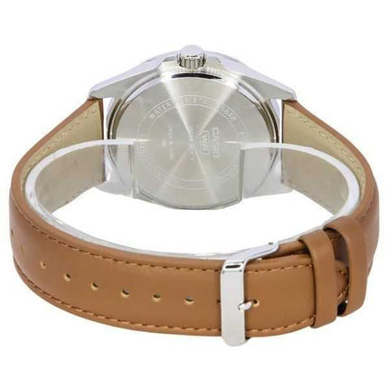 Orologio da uomo Casio analogico standard con cinturino in pelle quadrante marrone al quarzo MTP-E725L-5A