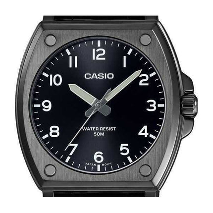 Orologio da uomo Casio Standard Analog Black Ion Plated Stainless Steel Quadrante nero Quarzo MTP-E730B-1AV